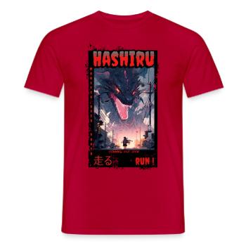 Monster over Tokyo - Männer T-Shirt - Rot - Vorne - AI Model Male 178 dark (178cm)
