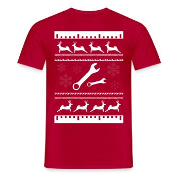 Engineer tool Ugly Christmas profession gift - Men's T-Shirt - red - Front - AI Model Male 178 dark (178cm)