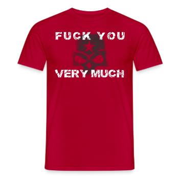 Fuckyou very much skull Schädel - Men's T-Shirt - red - Front - AI Model Male 178 dark (178cm)