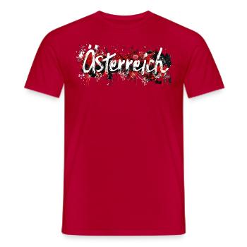 Autriche / Lettrage avec des touches de couleur - T-shirt homme - rouge - Devant - AI Model Male 178 dark (178cm)