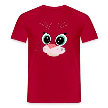 Katze - Männer T-Shirt - Rot - Vorne - AI Model Male 178 dark (178cm)