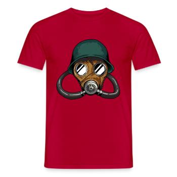 Masque à gaz Militaire Amy Dessin Vol Pilote De Gaz - T-shirt homme - rouge - Devant - AI Model Male 178 dark (178cm)