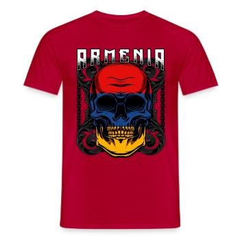 Armenischer Totenkopf Jerewan Sewan Geschenkidee - Männer T-Shirt - Rot - Vorne - AI Model Male 178 dark (178cm)