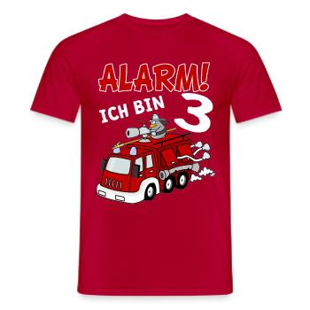 Feuerwehrauto 3 Jahre Geburtstag Jungen - Männer T-Shirt - Rot - Vorne - AI Model Male 178 dark (178cm)
