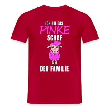 Ich Bin Das Pinke Schaf Der Familie Geschenkidee R - Männer T-Shirt - Rot - Vorne - AI Model Male 178 dark (178cm)