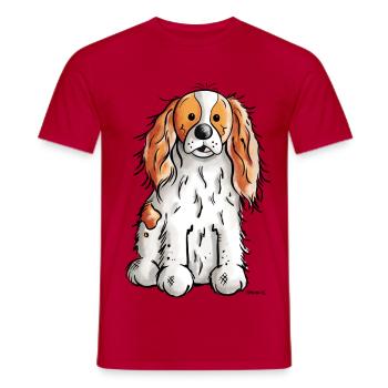 Cavalier King Charles Spaniel - Men's T-Shirt - red - Front - AI Model Male 178 dark (178cm)