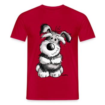 Sweet Schnauzer - Dog - Puppy - Gift - Cute - Men's T-Shirt - red - Front - AI Model Male 178 dark (178cm)