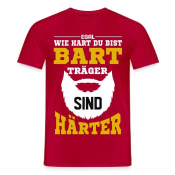 Bartträger sind härter / Bart, Bartträger Spruch - Männer T-Shirt - Rot - Vorne - AI Model Male 178 dark (178cm)