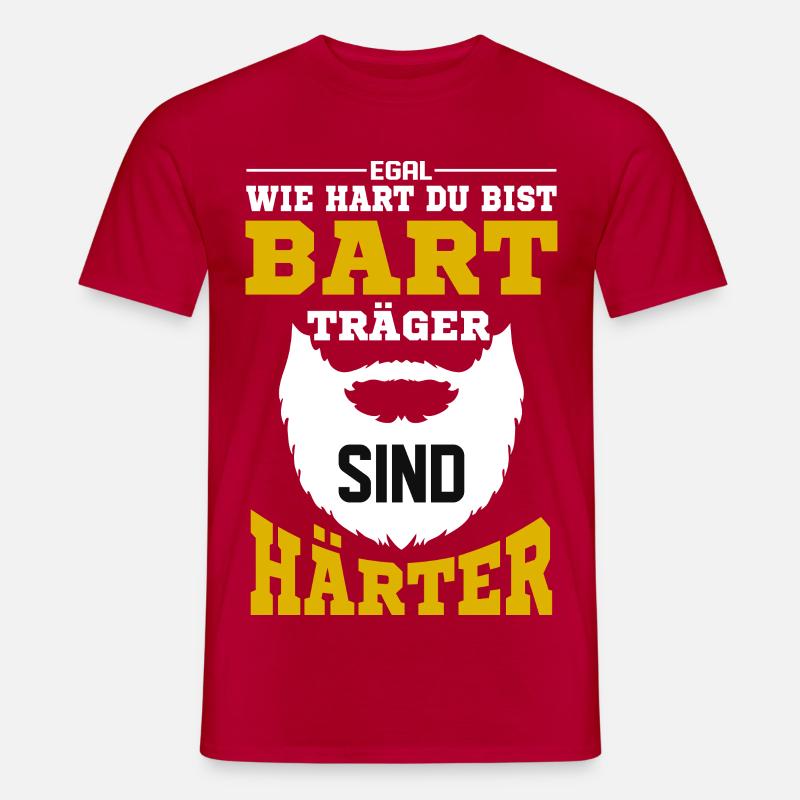 Bartträger sind härter / Bart, Bartträger Spruch - Männer T-Shirt - Rot