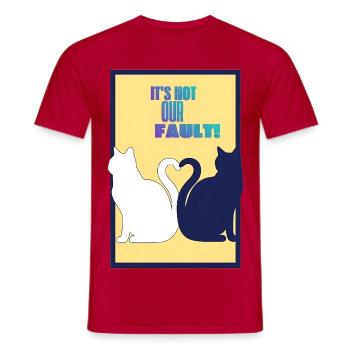 Ce n’est pas notre faute ! (Queue de Cœur de Chat) - T-shirt homme - rouge - Devant - AI Model Male 178 dark (178cm)