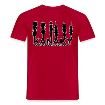 NoirKa - T-shirt homme - rouge - Devant - AI Model Male 178 dark (178cm)