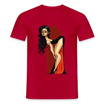 Vampire Pin-up - T-shirt homme - rouge - Devant - AI Model Male 178 dark (178cm)