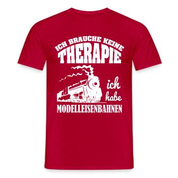Modelleisenbahn - Männer T-Shirt - Rot - Vorne - AI Model Male 178 dark (178cm)