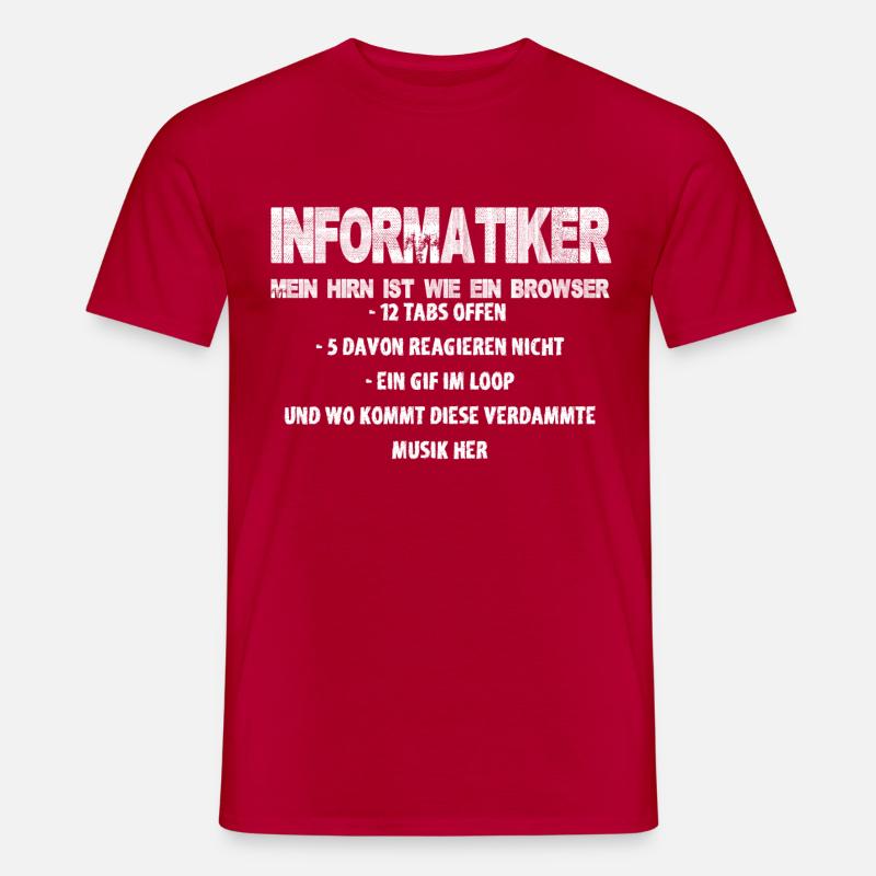 Informatiker Hirn - Männer T-Shirt - Rot