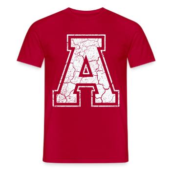 2(A) in white in the used look - Men's T-Shirt - red - Front - AI Model Male 178 dark (178cm)