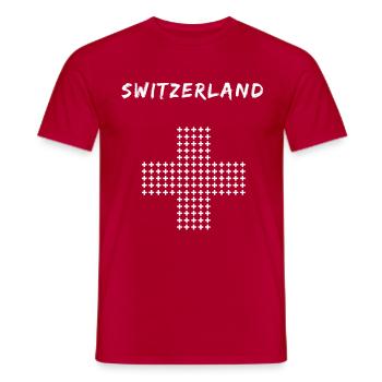 Switzerland cross flag flag - Men's T-Shirt - red - Front - AI Model Male 178 dark (178cm)