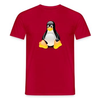 Linux - T-shirt homme - rouge - Devant - AI Model Male 178 dark (178cm)