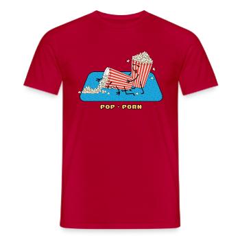 Pop porn - Men's T-Shirt - red - Front - AI Model Male 178 dark (178cm)