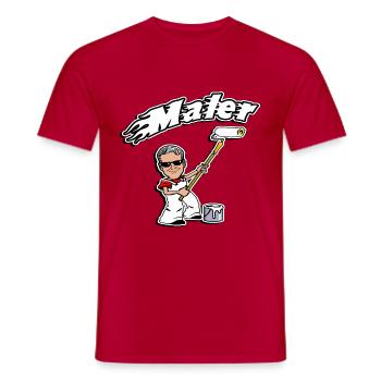 painter and painter t-shirt editable desired text - Men's T-Shirt - red - Front - AI Model Male 178 dark (178cm)
