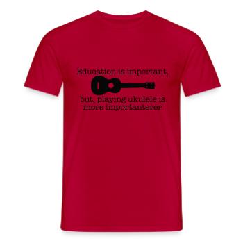 Important Ukulele - Men's T-Shirt - red - Front - AI Model Male 178 dark (178cm)