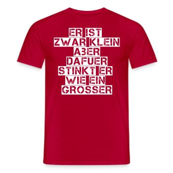Il est petit, mais il pue comme un - T-shirt homme - rouge - Devant - AI Model Male 178 dark (178cm)