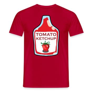 Tomaten Ketchup Halloween Karneval Kostüm Flasche - Männer T-Shirt - Rot - Vorne - AI Model Male 178 dark (178cm)