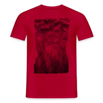 Nuages de fumée feu - T-shirt homme - rouge - Devant - AI Model Male 178 dark (178cm)