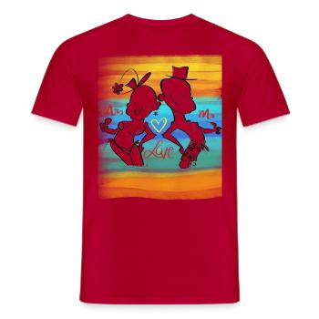 Wedding-eve party Bachelor Evening Honeymoon - Men's T-Shirt - red - Front - AI Model Male 178 dark (178cm)