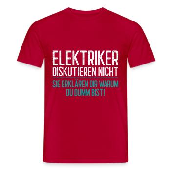 Elektriker Geschenk Elektrotechniker Spruch - Männer T-Shirt - Rot - Vorne - AI Model Male 178 dark (178cm)