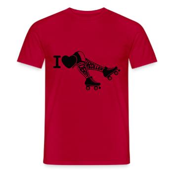 Roller Derby - T-shirt homme - rouge - Devant - AI Model Male 178 dark (178cm)