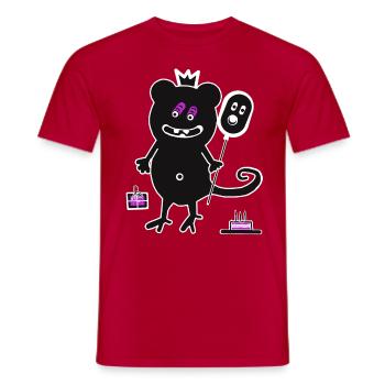 Enfants Anniversaire Monster Ballon Félicitations - T-shirt homme - rouge - Devant - AI Model Male 178 dark (178cm)
