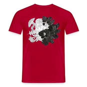 New Yin Old Yang - Männer T-Shirt - Rot - Vorne - AI Model Male 178 dark (178cm)