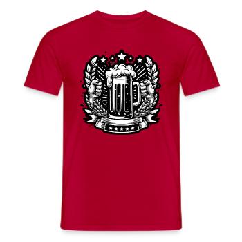 Beer: Black & White - Men's T-Shirt - red - Front - AI Model Male 178 dark (178cm)