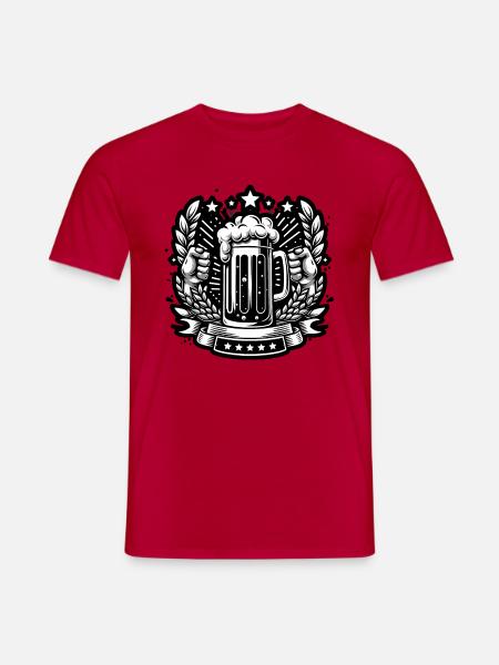 Beer: Black & White - Men's T-Shirt - red