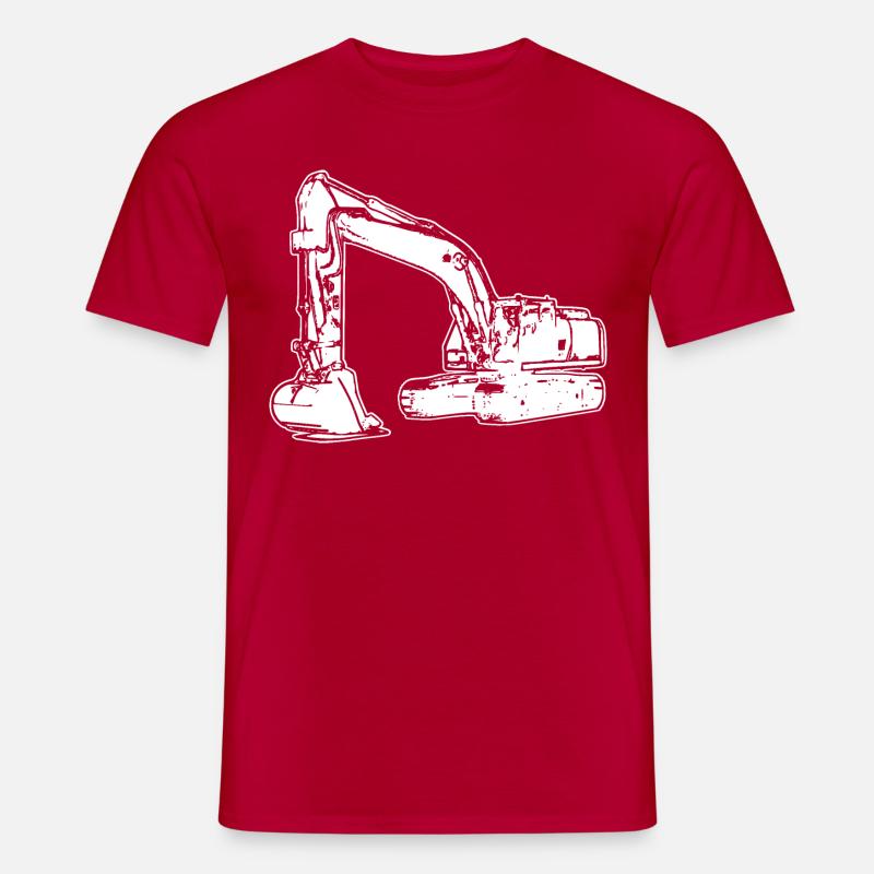 Bagger Baggerfahrer Baustelle - Männer T-Shirt - Rot