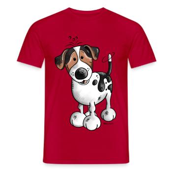 Jack Russell Terrier - T-shirt homme - rouge - Devant - AI Model Male 178 dark (178cm)