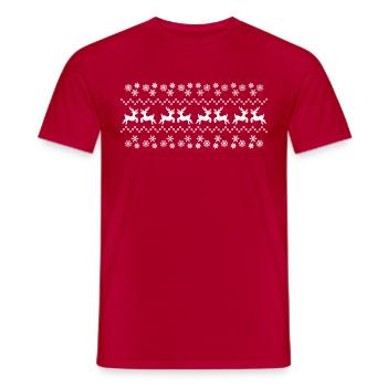 noel renne neige - Männer T-Shirt - Rot - Vorne - AI Model Male 178 dark (178cm)