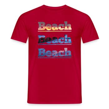 Beach Beach Beach - T-shirt homme - rouge - Devant - AI Model Male 178 dark (178cm)