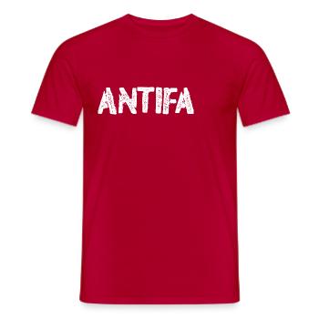 Antifa - Männer T-Shirt - Rot - Vorne - AI Model Male 178 dark (178cm)