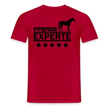 pferde experte - Männer T-Shirt - Rot - Vorne - AI Model Male 178 dark (178cm)