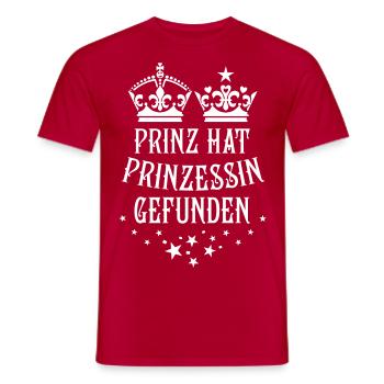 Prinz hat Prinzessin gefunden Paar Partnerlook - Männer T-Shirt - Rot - Vorne - AI Model Male 178 dark (178cm)