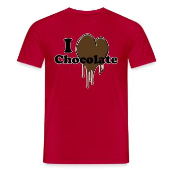 chocolate 1 - Men's T-Shirt - red - Front - AI Model Male 178 dark (178cm)