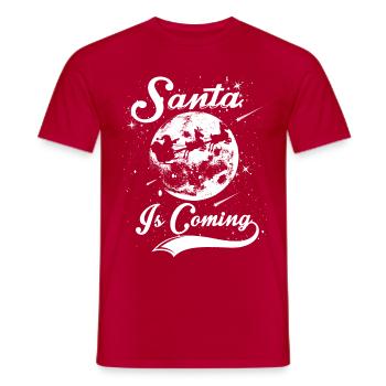 SANTA IS COMING - Weihnacht Weihnachtsmann Shirt - Männer T-Shirt - Rot - Vorne - AI Model Male 178 dark (178cm)