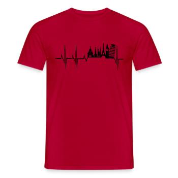 Heartbeat to travel - Männer T-Shirt - Rot - Vorne - AI Model Male 178 dark (178cm)