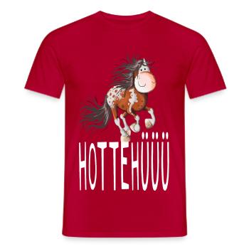 Hottehüüü Pferdchen - Reiter - Pferd - Comic - Männer T-Shirt - Rot - Vorne - AI Model Male 178 dark (178cm)