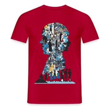 Le puzzle humain - T-shirt homme - rouge - Devant - AI Model Male 178 dark (178cm)
