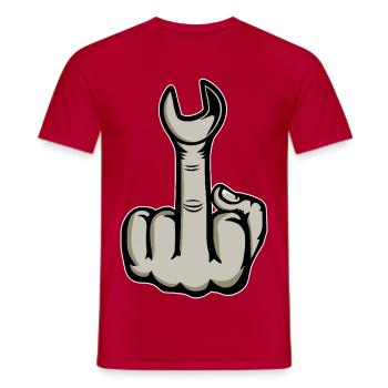 Middle Finger Stinger Finger Wrench - Men's T-Shirt - red - Front - AI Model Male 178 dark (178cm)