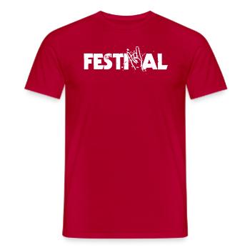 Festival, frites, musique - T-shirt homme - rouge - Devant - AI Model Male 178 dark (178cm)