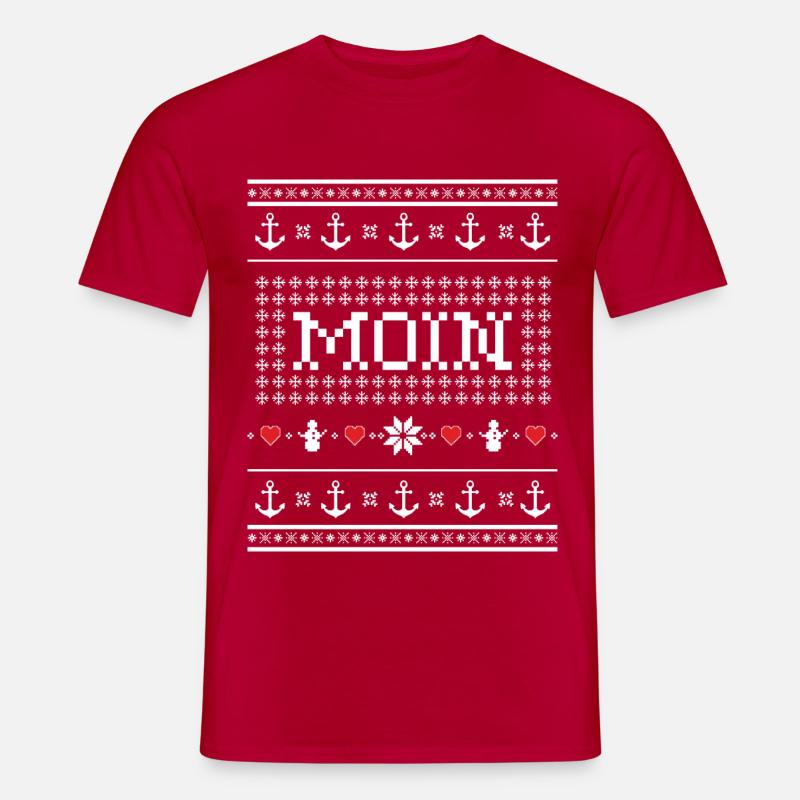 Moin Weihnachtspullover - Weihnachtsgeschenk - Männer T-Shirt - Rot