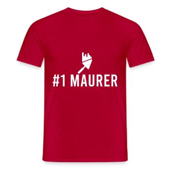 Maurer Nummer 1 - Männer T-Shirt - Rot - Vorne - AI Model Male 178 dark (178cm)